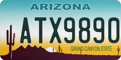 AZ license plate ATX9890