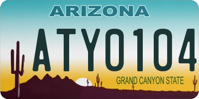 AZ license plate ATY0104