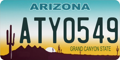 AZ license plate ATY0549