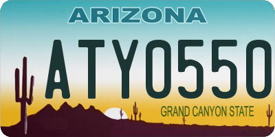 AZ license plate ATY0550