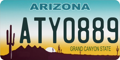 AZ license plate ATY0889