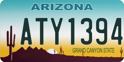 AZ license plate ATY1394