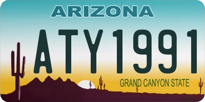 AZ license plate ATY1991