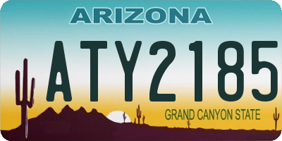 AZ license plate ATY2185
