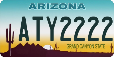 AZ license plate ATY2222