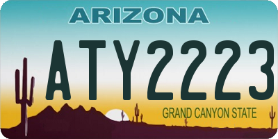 AZ license plate ATY2223