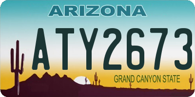 AZ license plate ATY2673