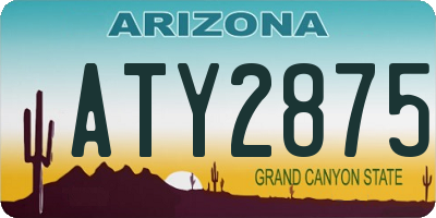 AZ license plate ATY2875