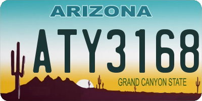 AZ license plate ATY3168