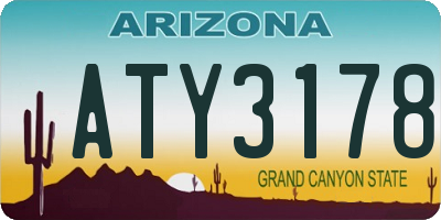 AZ license plate ATY3178