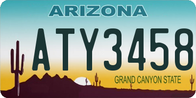 AZ license plate ATY3458