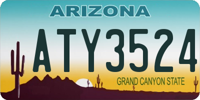AZ license plate ATY3524
