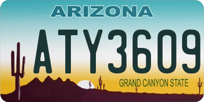 AZ license plate ATY3609