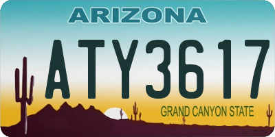 AZ license plate ATY3617