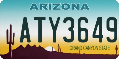 AZ license plate ATY3649