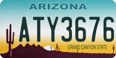 AZ license plate ATY3676