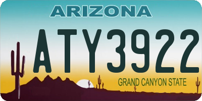 AZ license plate ATY3922