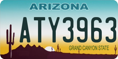 AZ license plate ATY3963