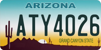 AZ license plate ATY4026