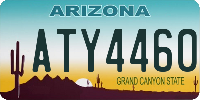 AZ license plate ATY4460