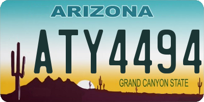 AZ license plate ATY4494