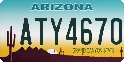 AZ license plate ATY4670