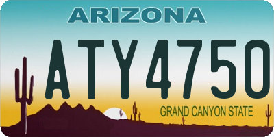AZ license plate ATY4750