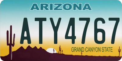 AZ license plate ATY4767