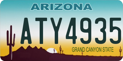 AZ license plate ATY4935