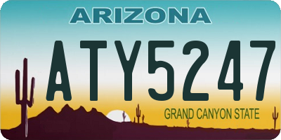 AZ license plate ATY5247