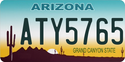 AZ license plate ATY5765