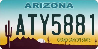 AZ license plate ATY5881