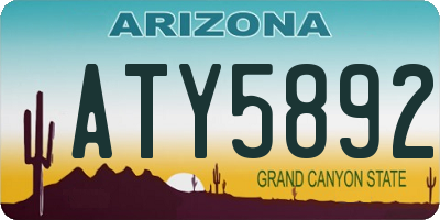 AZ license plate ATY5892