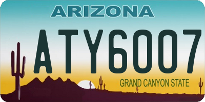 AZ license plate ATY6007