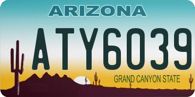 AZ license plate ATY6039