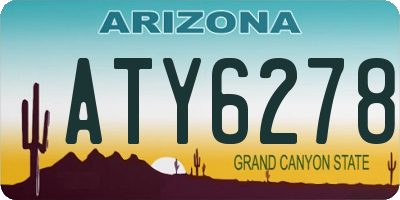 AZ license plate ATY6278