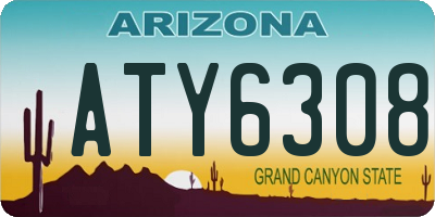 AZ license plate ATY6308