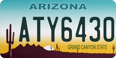 AZ license plate ATY6430