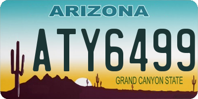 AZ license plate ATY6499