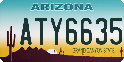 AZ license plate ATY6635