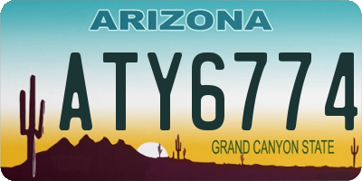 AZ license plate ATY6774