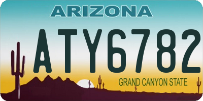 AZ license plate ATY6782