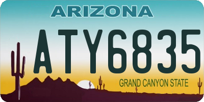 AZ license plate ATY6835