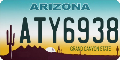 AZ license plate ATY6938
