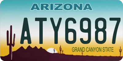 AZ license plate ATY6987