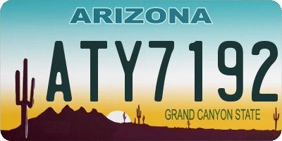 AZ license plate ATY7192