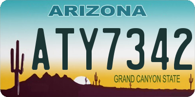 AZ license plate ATY7342