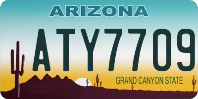 AZ license plate ATY7709