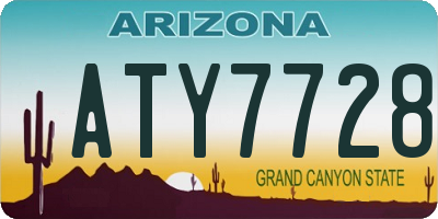 AZ license plate ATY7728