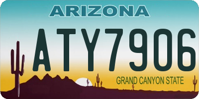AZ license plate ATY7906
